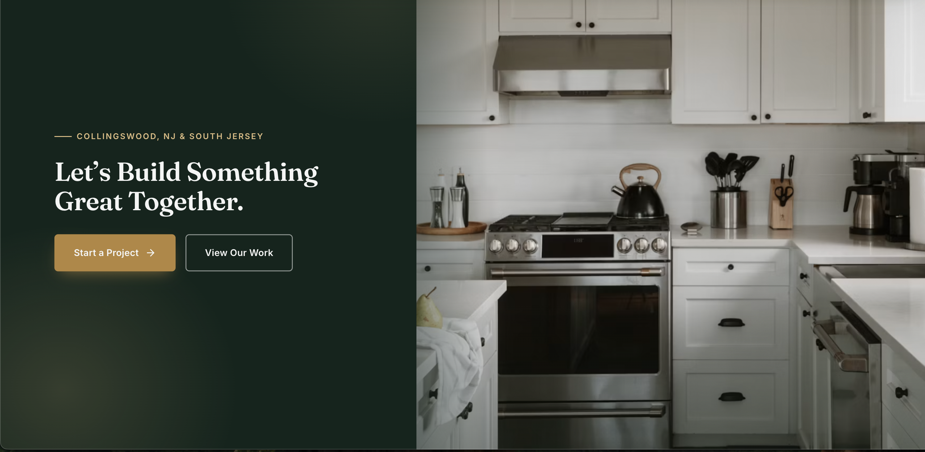 Collingswood Construction website homepage
