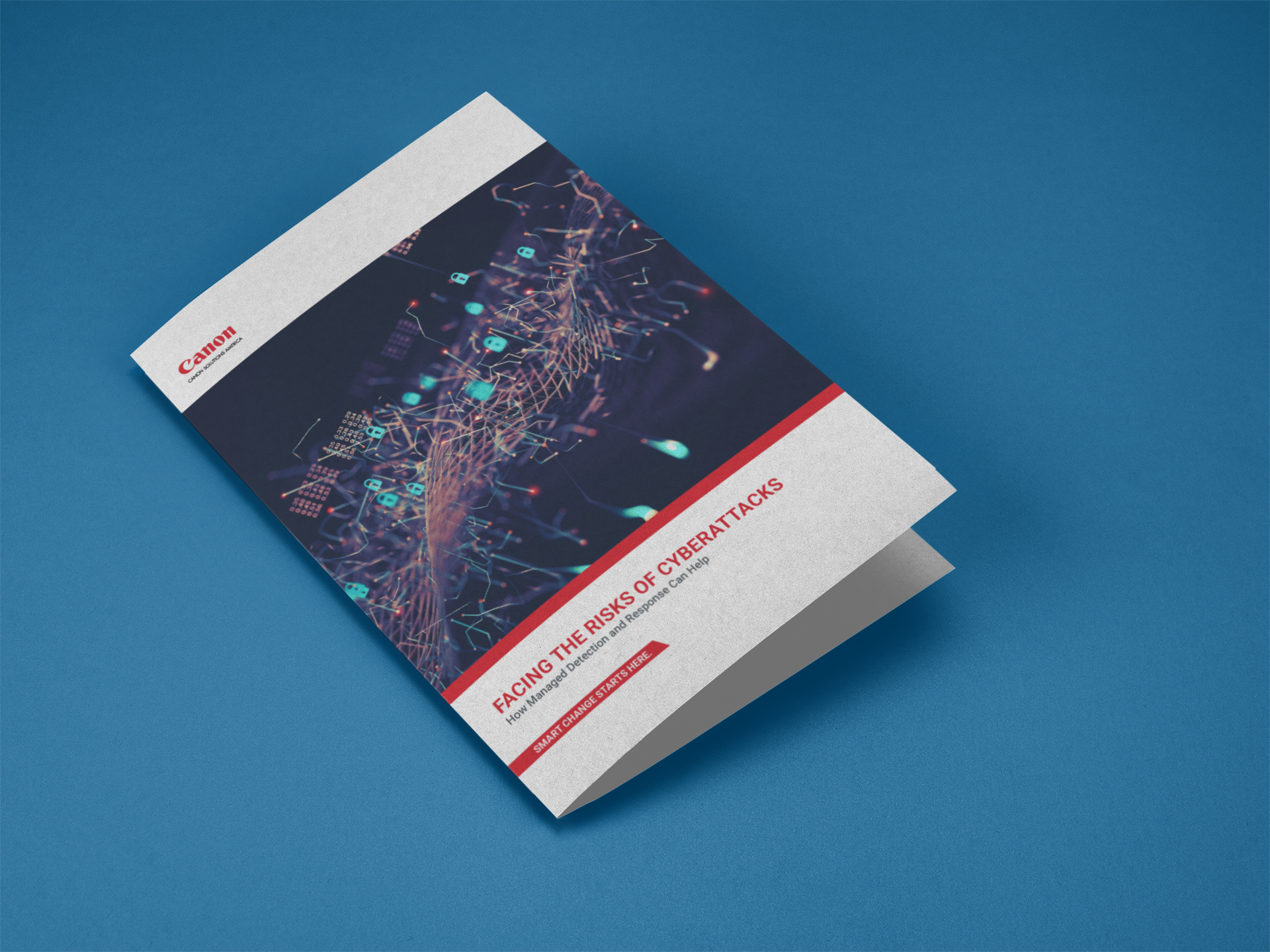 Mockup Of A Bifold Brochure Lying On A Solid Color Surface A15202
