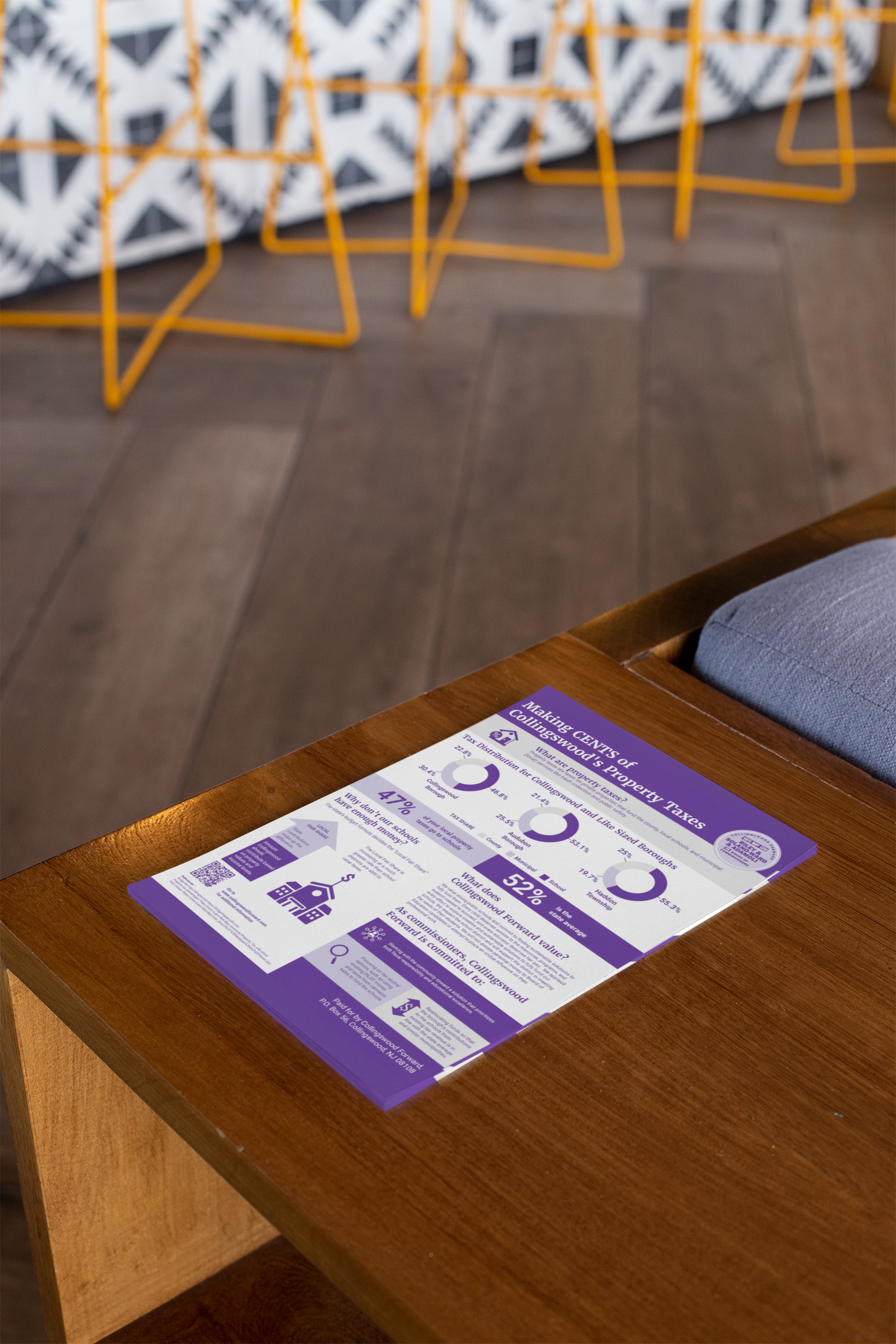 Mockup Of A Pile Of A5 Flyers Lying On A Wooden Table 27416